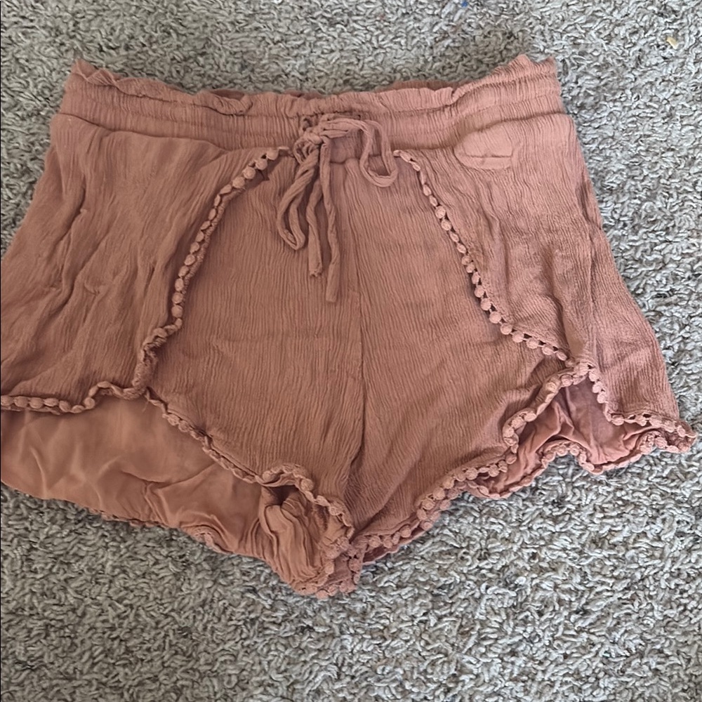 Aeropostale Tan High Waist Shorts with Relaxed Fit
